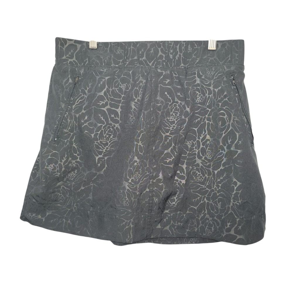 Orvis Travel Skort Womens Medium Black Rose Embossed Mesh Inner Shorts Pull On‎ - Picture 3 of 12